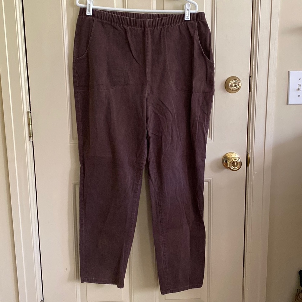 Faded Glory Brown Corduroy Stretch Pull On Pants Women’s 18/20 Avg